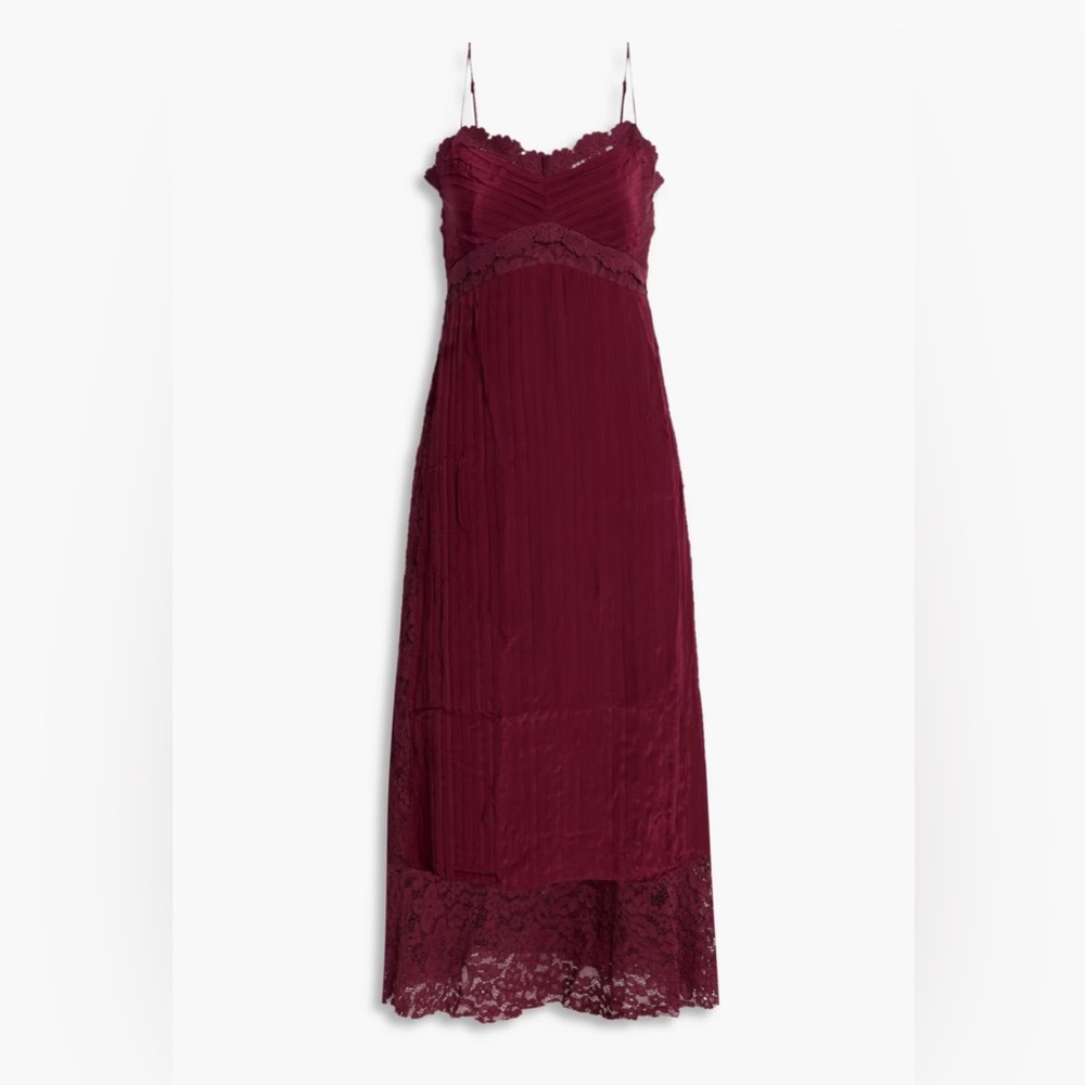 Farm Rio Crepe Lace Midi Dress